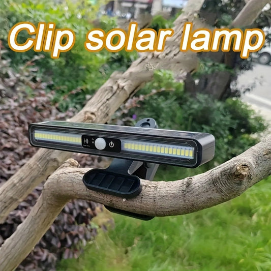 Ultraheldere Solar Clip‑On Buitenlamp met Bewegingssensor en 1200mAh Accu