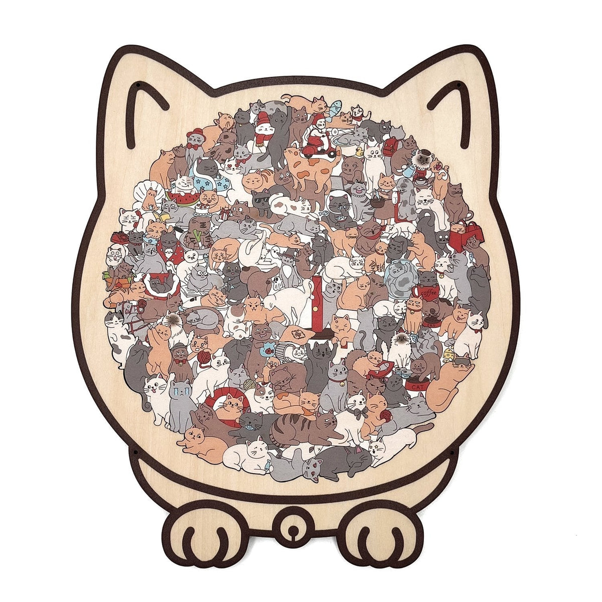 Houten Kattenpuzzel Met 135 Stukjes Voor Ontspanning En Decoratie