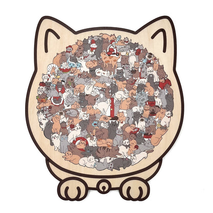 Houten Kattenpuzzel Met 135 Stukjes Voor Ontspanning En Decoratie