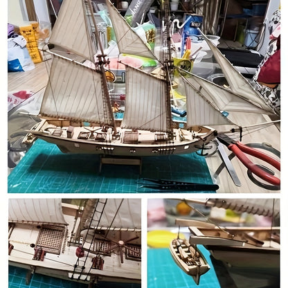 Houten Bouwpakket Klassieke Westerse Zeilboot "Harko" – Educatief & Decoratief Model