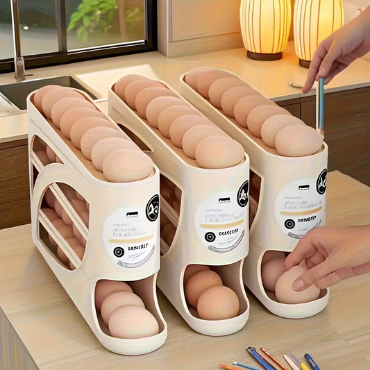 EggSlide Organizer – Stapelbare Automatische Eierhouder voor Koelkast en Keukenopslag