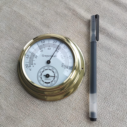 ThermoBrass Wandmeter – Elegante 2-in-1 Temperatuur- & Vochtigheidsmeter met Messing Afwerking