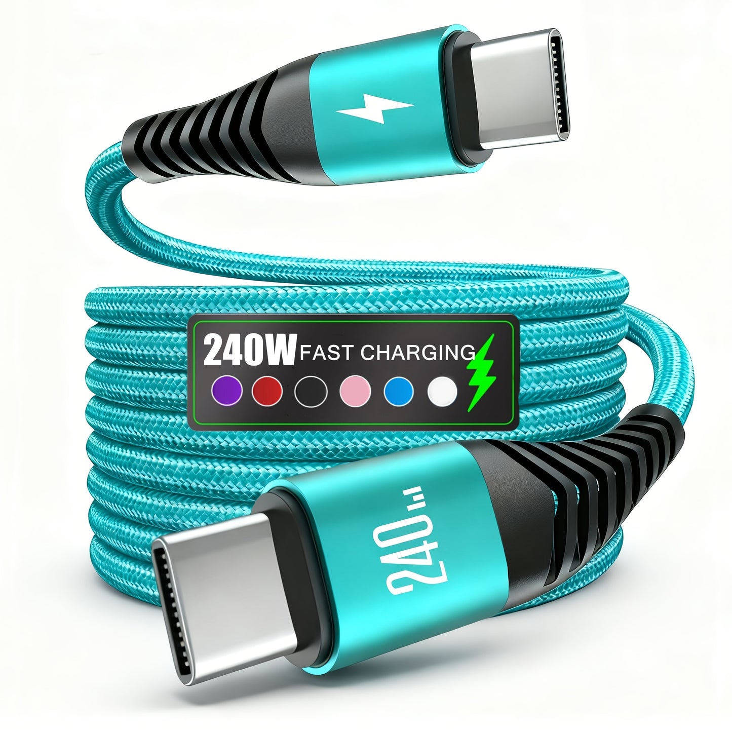 Gevlochten USB‑C Kabel met Snelladen (240W)