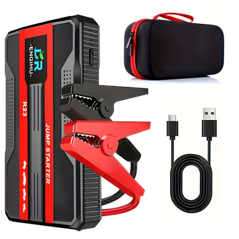 Draagbare Auto Startkabel – 12V Starthulp met LED Zaklamp, SOS Licht & USB-C Powerbank