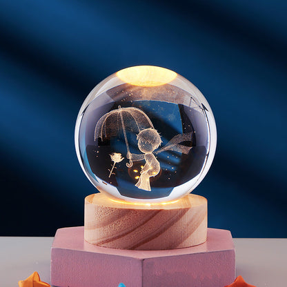3d led nachtlamp met kristallen ontwerp