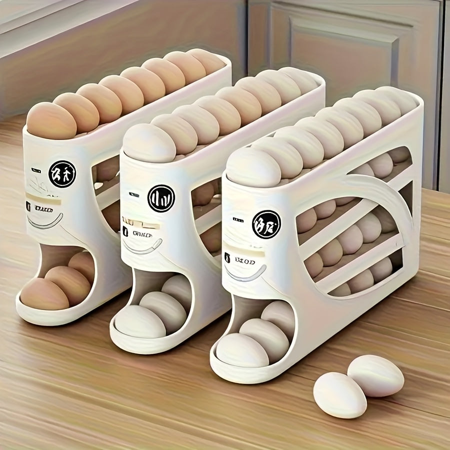 EggSlide Organizer – Stapelbare Automatische Eierhouder voor Koelkast en Keukenopslag