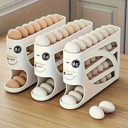 EggSlide Organizer – Stapelbare Automatische Eierhouder voor Koelkast en Keukenopslag