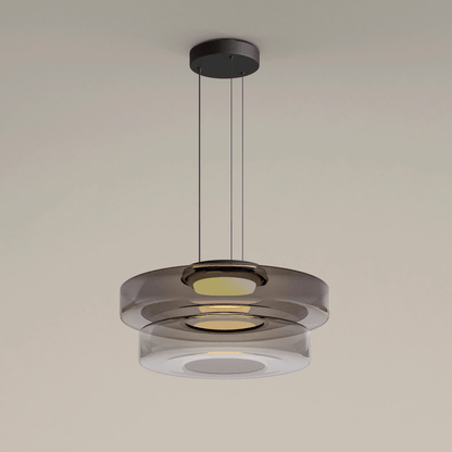 Gelaagde Glazen Hanglamp Met Tijdloos Minimalistisch Ontwerp