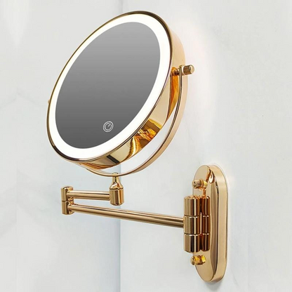 Dubbelzijdige LED Make-up Spiegel met Vergroting en 360° Rotatie