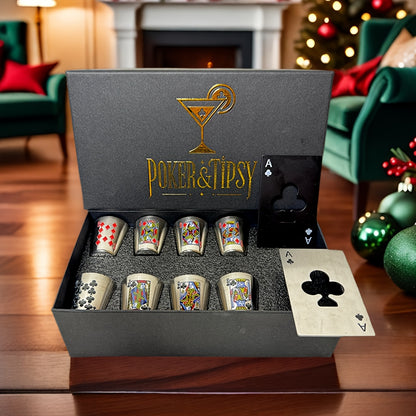 PokerPour Whiskyset – Speelse Glans voor Feestelijke Gezelligheid