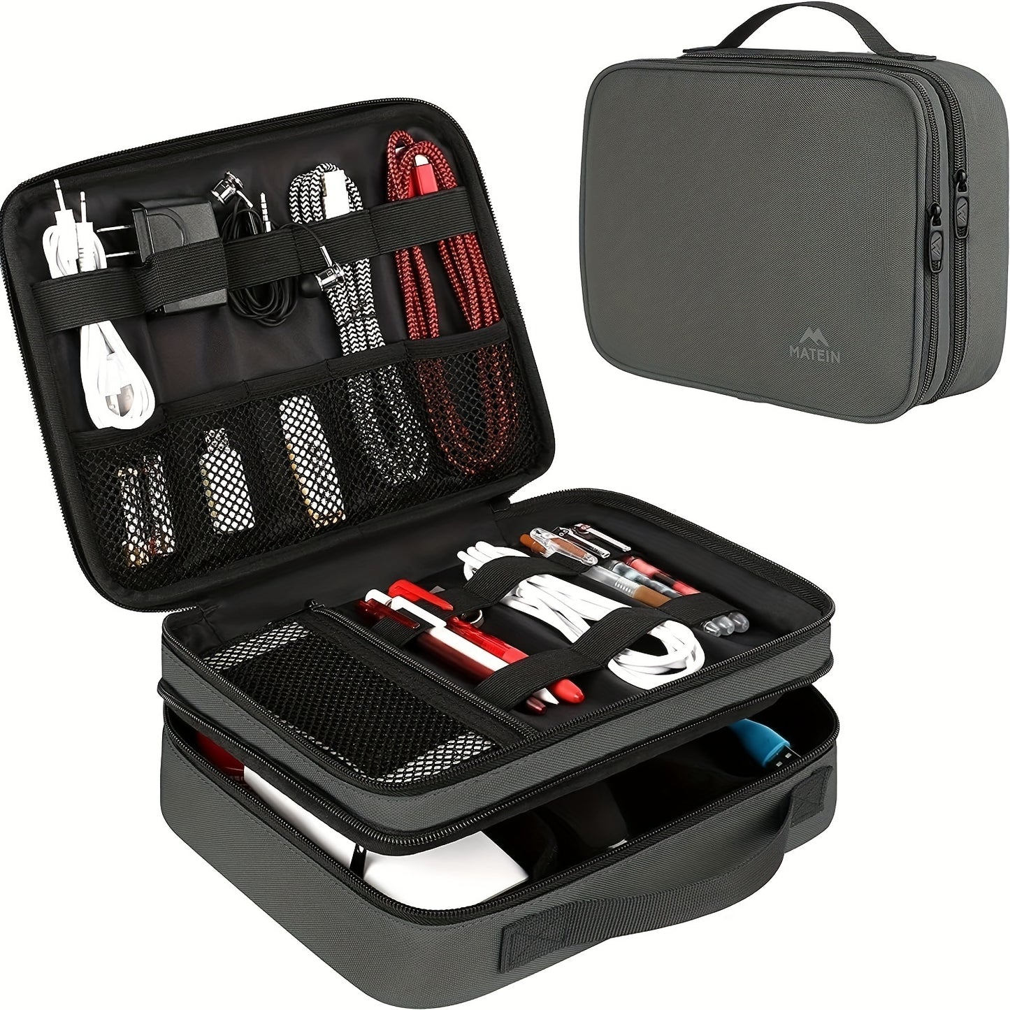 TechFlex Organizer Tas – Grote Heavy-Duty Reisopberger met Verstelbare Indeling & Kabelmanagement