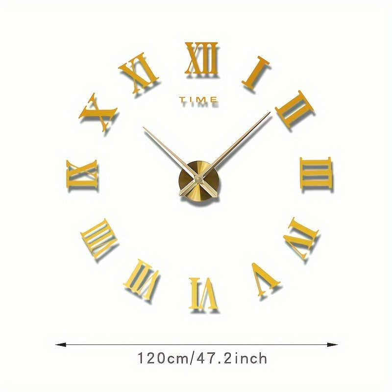 Glowtick XL Wandklok – Moderne Vintage Klok met Romeinse Cijfers & Minimalistisch Ontwerp (Ø 120 cm)