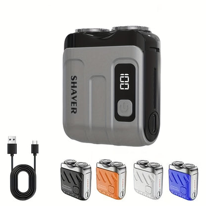 Mini Elektrisch Scheerapparaat – Dubbelbladig met LED Display en USB-oplaadset