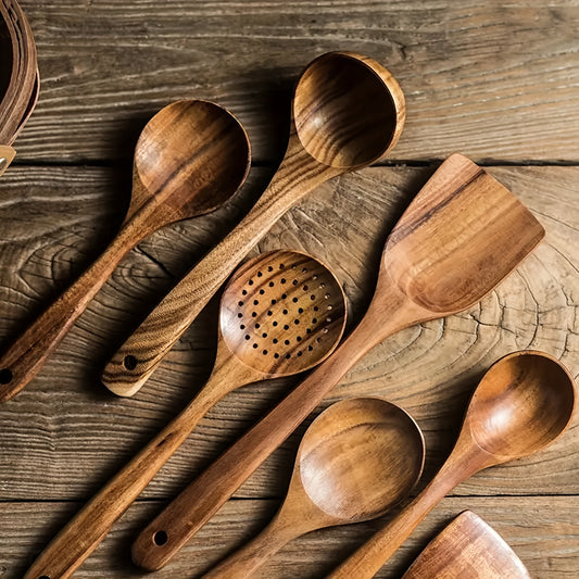 5-delige houten keukenset duurzaam kookgerei