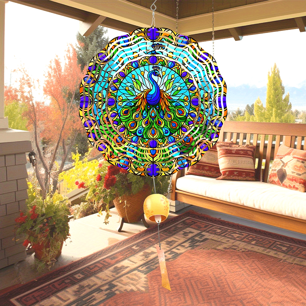 Metalen Pauw Windspinner voor Buiten