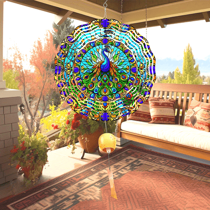 Metalen Pauw Windspinner voor Buiten