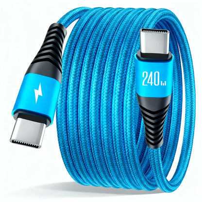 Gevlochten USB‑C Kabel met Snelladen (240W)