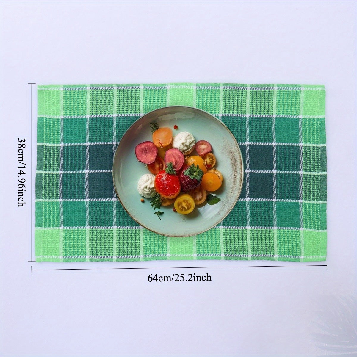PlaidWipe Keukendoekenset – 6/12 Stuks Langwerpige Wafeldoeken van Katoenmix met Kleurrijk Ruitpatroon