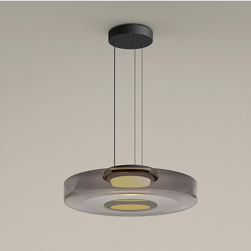 Gelaagde Glazen Hanglamp Met Tijdloos Minimalistisch Ontwerp