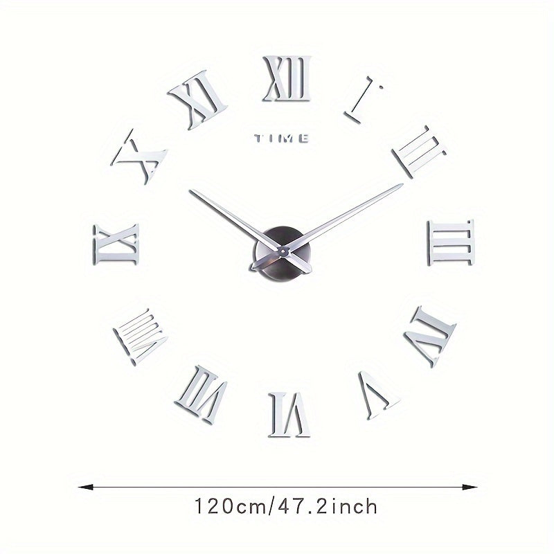 Glowtick XL Wandklok – Moderne Vintage Klok met Romeinse Cijfers & Minimalistisch Ontwerp (Ø 120 cm)