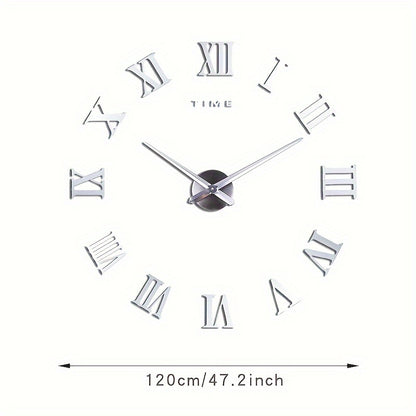 Glowtick XL Wandklok – Moderne Vintage Klok met Romeinse Cijfers & Minimalistisch Ontwerp (Ø 120 cm)