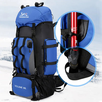Waterdichte Wandelrugzak van 90 Liter voor Kamperen en Outdoor