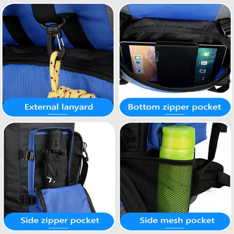 Waterdichte Wandelrugzak van 90 Liter voor Kamperen en Outdoor