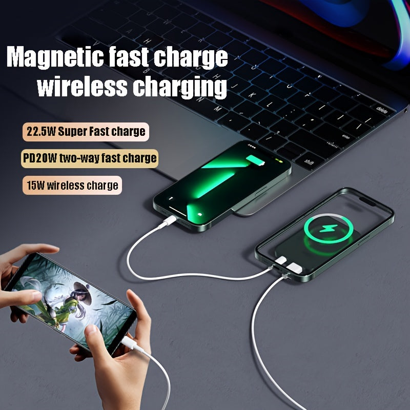 10.000 mAh Magnetische Powerbank – LED-display, USB Type-C