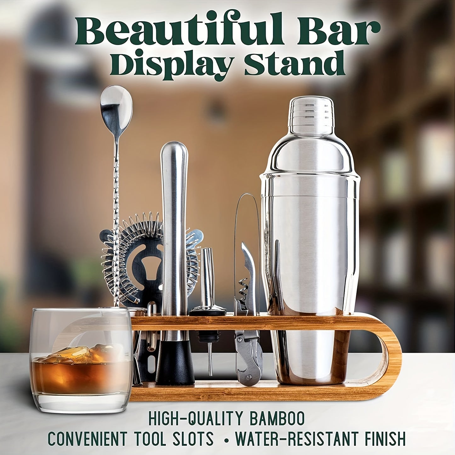 Mixoro Bartender Set – Professionele Cocktailtools op een Stijlvolle Bamboe Basis
