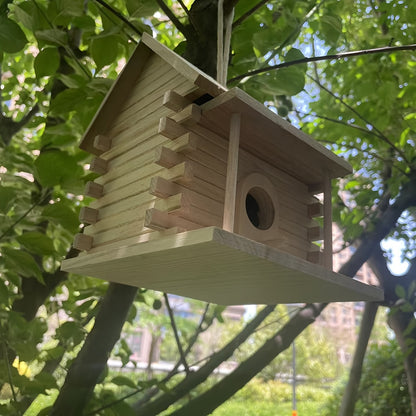 Handgemaakt Houten Vogelhuisje – Natuurlijk & Decoratief voor Kleine Vogels