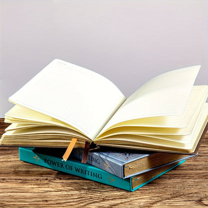 Vintage leren notitieboek A5 met vergulde randen