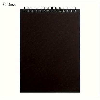 Zwarte schetsboekenset – 30 stuks met spiraalbinding en dik papier voor kunststudenten en studio-ontwerp