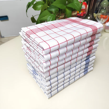 RetroCheck Theedoekenset – 10 Stuks Grote Geruite Keukendoeken van 100% Katoen