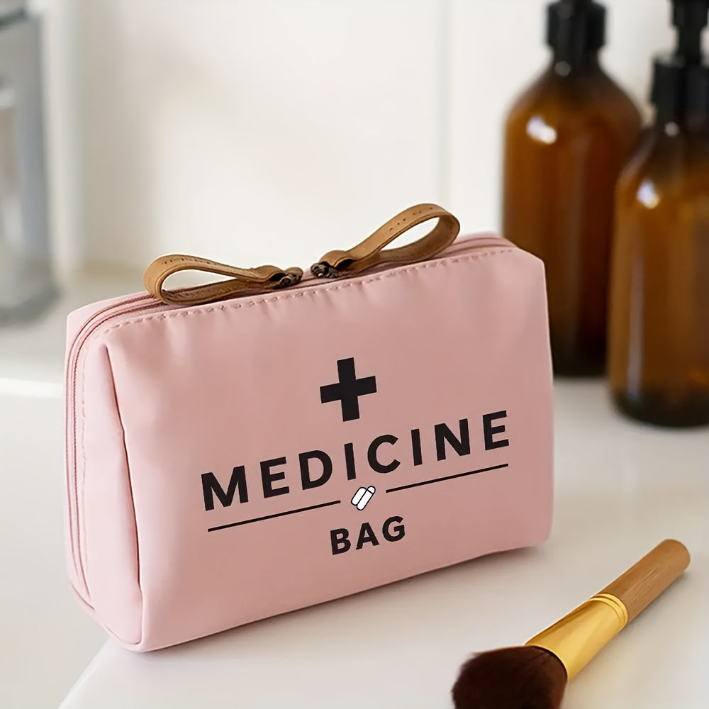 Vintage Reis Organizer met Medicijnlabel en Meerdere Vakken