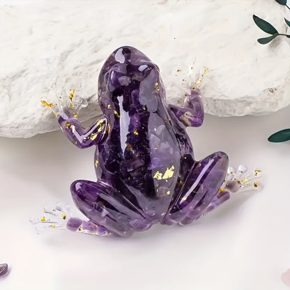 Kristallijm kikker – handgemaakt decoratief beeldje van massief kristal voor interieur en gifting
