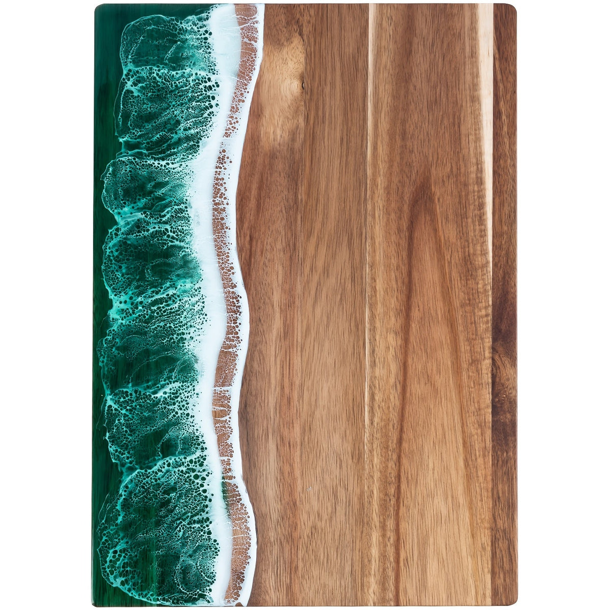 Houten Snijplank Met Resinaccent Voor Functionele En Decoratieve Keukenpresentatie