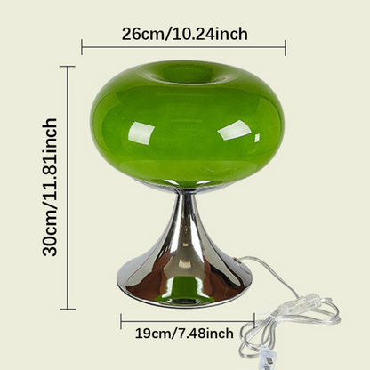 Vintage Appel Tafellamp van Glas in Bauhaus Stijl