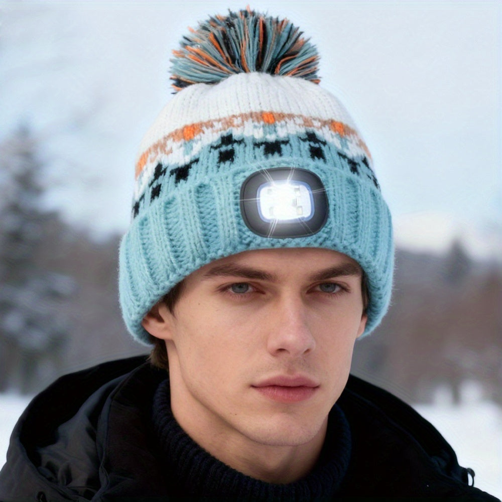 Beanie met LED-licht – Oplaadbare Wintermuts voor Nachtelijke Activiteiten