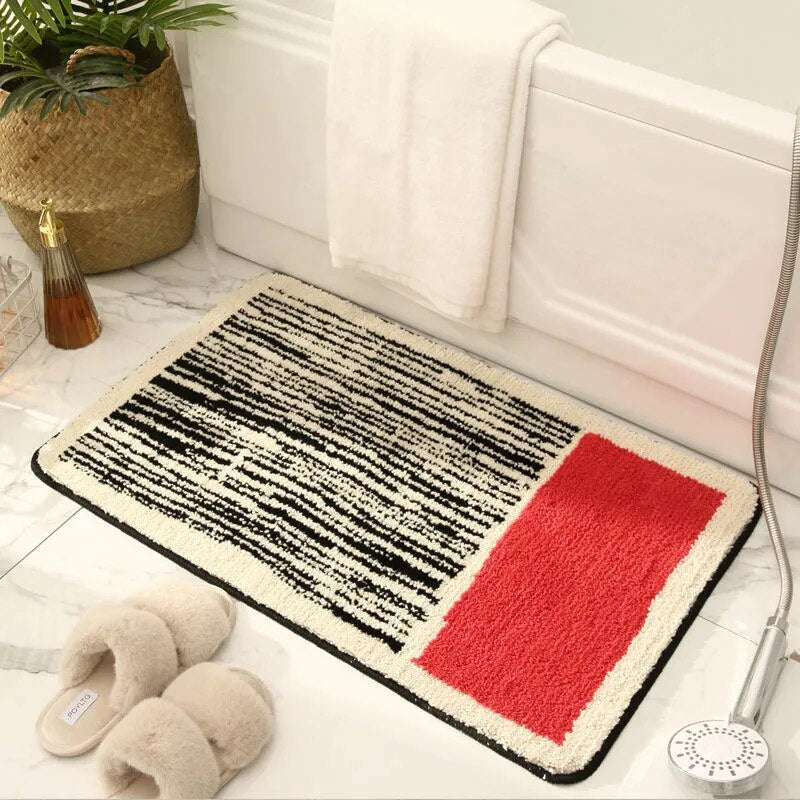 Luxe Handgemaakte Badmat Met Abstract Ontwerp