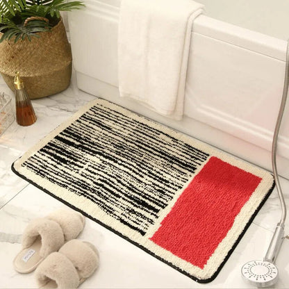 Luxe Handgemaakte Badmat Met Abstract Ontwerp