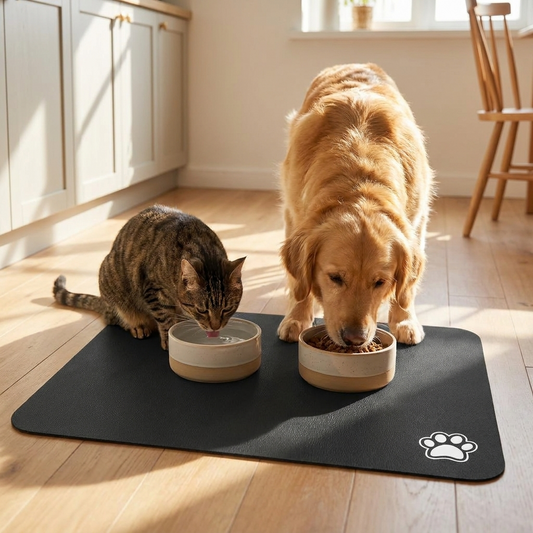 Absorberende Voerbakmat voor Honden en Katten met Antislip Onderkant