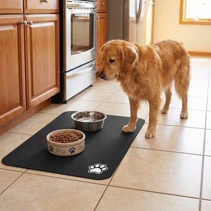 Absorberende Voerbakmat voor Honden en Katten met Antislip Onderkant