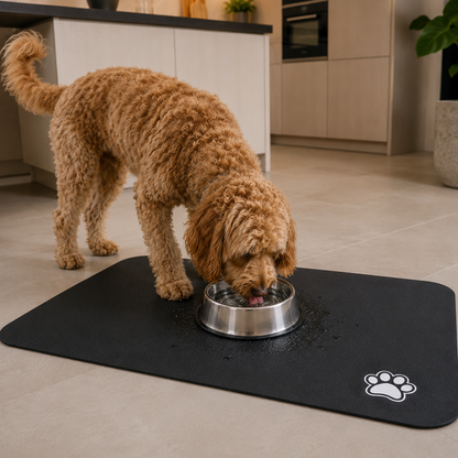 Absorberende Voerbakmat voor Honden en Katten met Antislip Onderkant