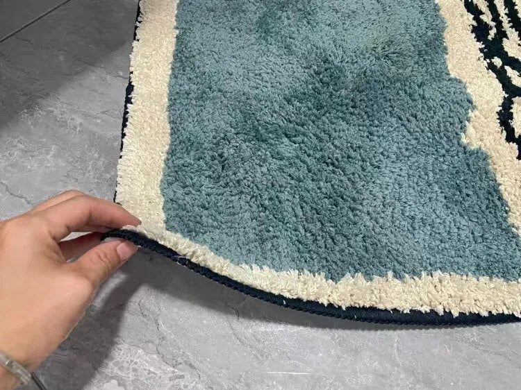 Luxe Handgemaakte Badmat Met Abstract Ontwerp