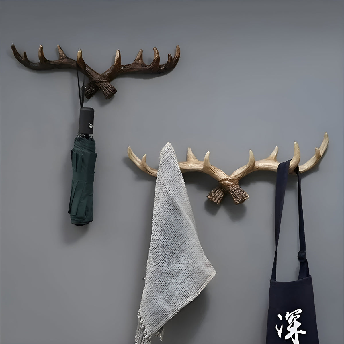 Vintage Wandhaak Met Gewei Design