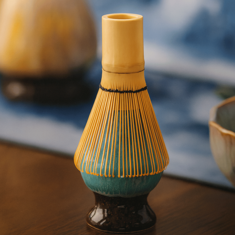Complete Matcha Theeset Met Keramische Kom En Bamboe Accessoires