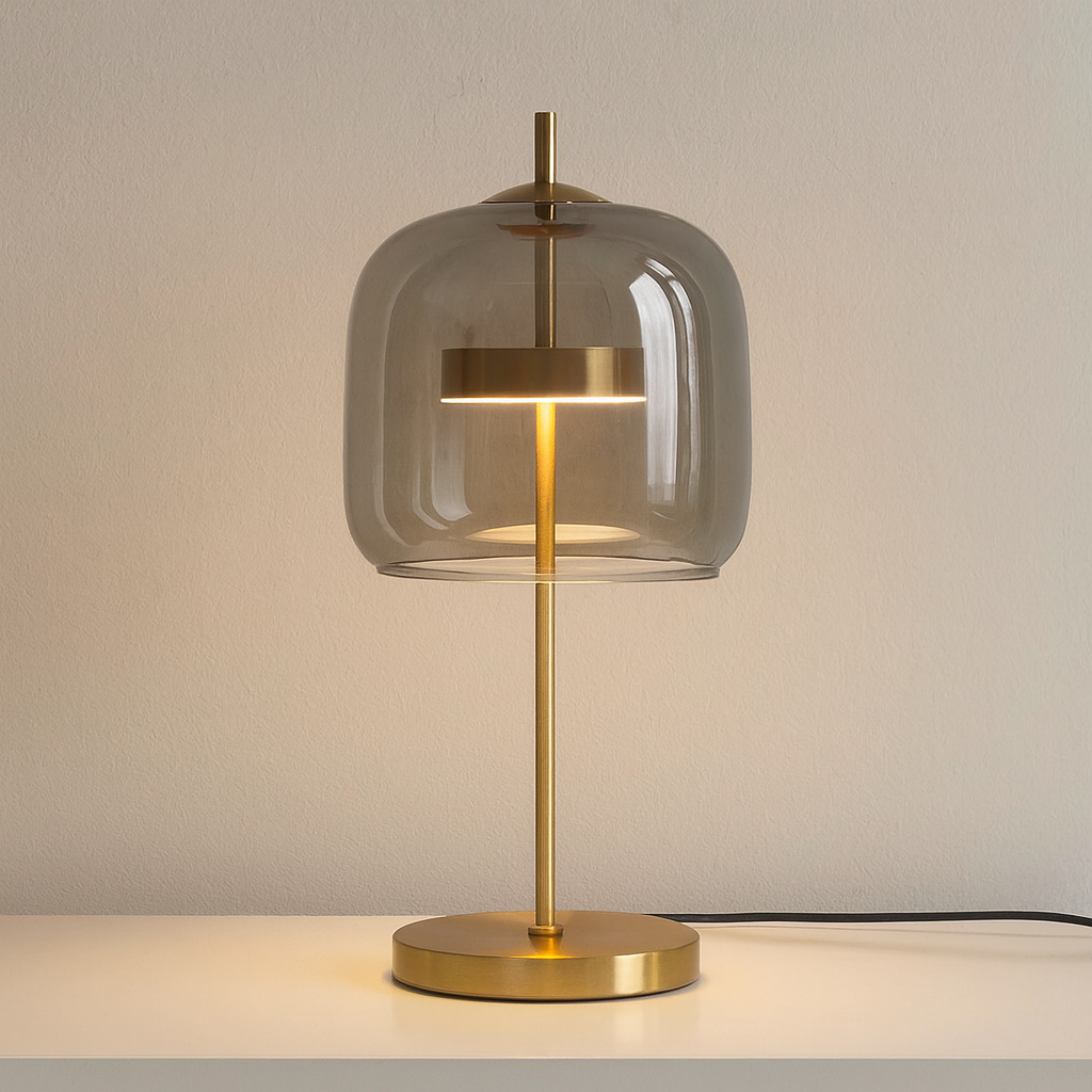 Glazen Tafellamp Met Koepelvorm En Gelijkmatige LED Verlichting