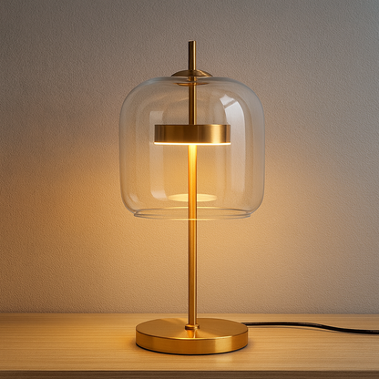 Glazen Tafellamp Met Koepelvorm En Gelijkmatige LED Verlichting