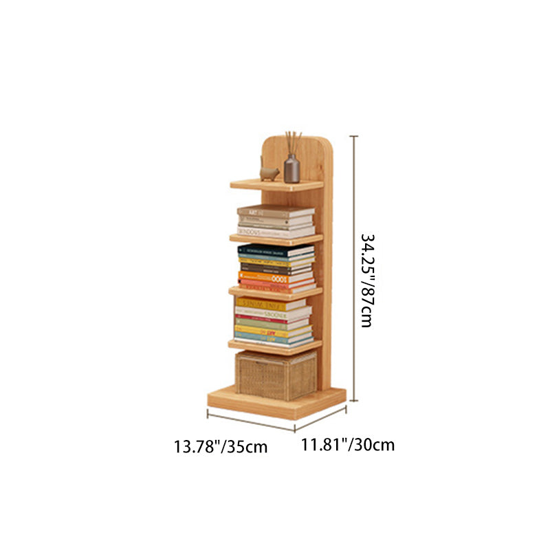 Verticale boekenkast van massief hout met vijf of negen niveaus
