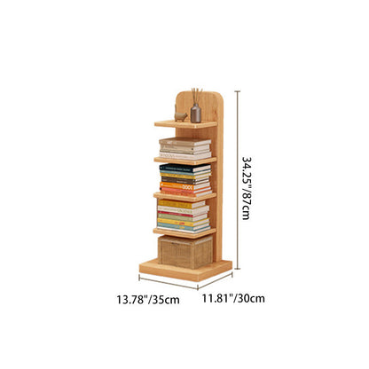 Verticale boekenkast van massief hout met vijf of negen niveaus
